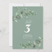 Invitation Budget sage vert eucalyptus élégante table de mari (Devant)