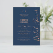 Invitation Budget Script Fête des mariées moderne Rose Gold M (Debout devant)