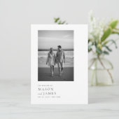 Invitation Budget Simple élégant QR Code Mariage photo (Debout devant)