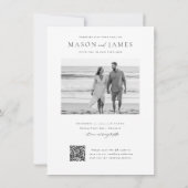 Invitation Budget Simple élégant QR Code Mariage photo (Dos)