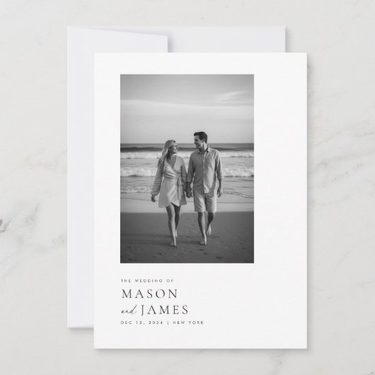 Invitation Budget Simple élégant QR Code Mariage photo (Devant)