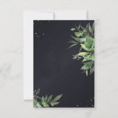 Invitation Budget simple Élégante verdure sur noir mariage  (Devant)