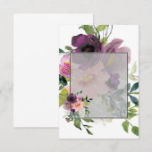 Invitation Budget simple Fleurs rose et violet mariage  (Devant / Derrière)