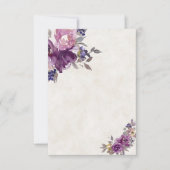 Invitation Budget simple mariage floral aquarelle violet  (Devant)