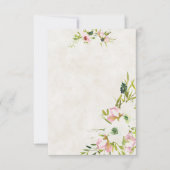 Invitation Budget simple Mariage floral rose et blanc (Devant)