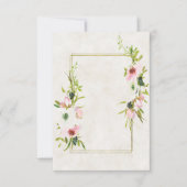Invitation Budget simple Mariage floral rose et blanc  (Devant)