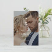 Invitation Budget Simple Moderne Monogramme Mariage photo (Debout devant)
