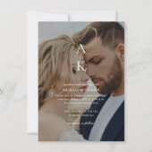 Invitation Budget Simple Moderne Monogramme Mariage photo (Devant)