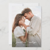 Invitation Budget Simple Moderne Script QR code Mariage photo (Dos)