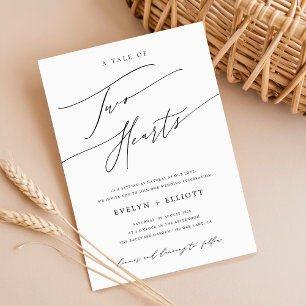 Invitation Budget Simple Noir et Blanc Mariage intemporel