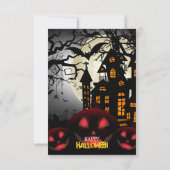 Invitation Budget Sorcière Citrouille sombre Haunted Maison H (Dos)