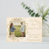 Invitation Budget Style de pays romantique enregistrer la dat (Debout devant)