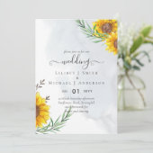 Invitation Budget Sunflowers Rustic Woodland Garden Mariage (Debout devant)