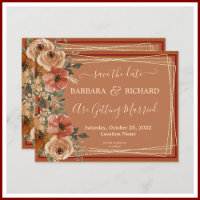 BUDGET Terracotta Floral Élégant Date de sauvegard