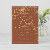 Invitation Budget Terracotta OR Nuestra Boda Mariage espagnol (Debout devant)