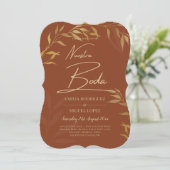 Invitation Budget Terracotta OR Nuestra Boda Mariage espagnol (Debout devant)