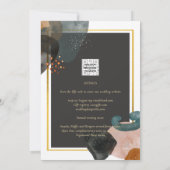 Invitation BUDGET Tones de Terre Mariage Abstrait (Dos)