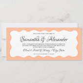 Invitation Budget Tout en un script moderne Peach Fuzz Mariag (Devant)