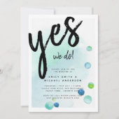 Invitation BUDGET Verre de mer Mariage Abstrait moderne (Devant)
