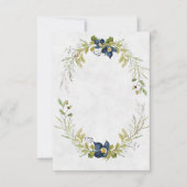 Invitation Budget vide cadre de mariage floral bleu (Devant)