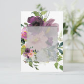 Invitation Budget vide Fleurs roses et violettes mariage  (Debout devant)