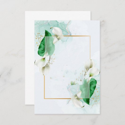 Invitation Budget vierge Élégant calla lys mariage (Devant / Derrière)