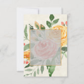 Invitation Budget vierge Élégant mariage floral orange (Devant)