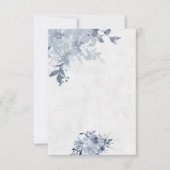 Invitation Budget vierge Fleurs aquarelle bleue mariage (Devant)