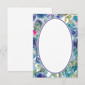 Invitation Budget vierge Fleurs aquarelle bleue mariage  (Devant / Derrière)