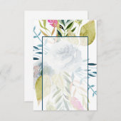 Invitation Budget vierge Fleurs aquarelles bleues mariage (Devant / Derrière)