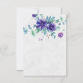 Invitation Budget vierge Fleurs aquarelles violettes mariage  (Devant)