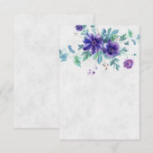 Invitation Budget vierge Fleurs aquarelles violettes mariage  (Devant / Derrière)