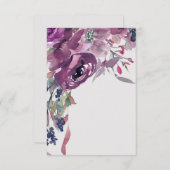 Invitation Budget vierge Fleurs de mariage aquarelle mauve (Devant / Derrière)
