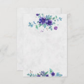 Invitation Budget vierge Fleurs de mariage aquarelle violette (Devant / Derrière)