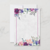 Invitation Budget vierge Fleurs de mariage violet et orange I (Devant)