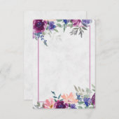 Invitation Budget vierge Fleurs de mariage violet et orange I (Devant / Derrière)