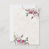 Invitation Budget vierge Fleurs libres rose mariage  (Devant)