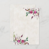 Invitation Budget vierge Fleurs libres rose mariage  (Devant / Derrière)