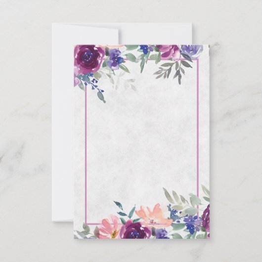 Invitation Budget vierge Fleurs mariage violet et orange Inv (Devant)