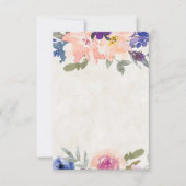 Invitation Budget vierge Fleurs orange et bleues de mariage  (Devant)