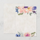 Invitation Budget vierge Fleurs orange et bleues de mariage  (Devant / Derrière)