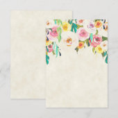 Invitation Budget vierge Fleurs pastel mariage  (Devant / Derrière)