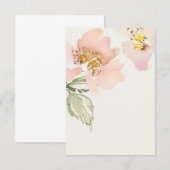 Invitation Budget vierge Fleurs rose aquarelle mariage  (Devant / Derrière)