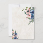 Invitation Budget vierge Fleurs rose et bleu mariage  (Devant)