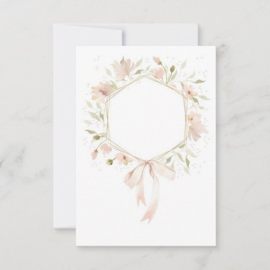 Invitation Budget vierge Fleurs rose pastel mariage  (Devant)