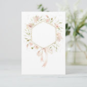 Invitation Budget vierge Fleurs rose pastel mariage  (Debout devant)