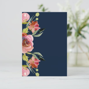 Invitation Budget vierge Fleurs roses pour un mariage élégant