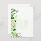 Invitation Budget vierge Fleurs vertes mariage (Devant / Derrière)