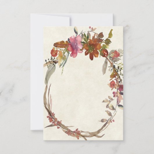 Invitation Budget vierge floral mariage aquarelle bohème (Devant)