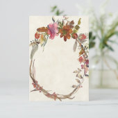 Invitation Budget vierge floral mariage aquarelle bohème (Debout devant)